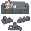Acekool 22-Piece Kids Play Couch - Reconfigurable Modular Sofa with Soft Velvet Covers for Playrooms & Indoor Playtime (Grey) - 2 of 4