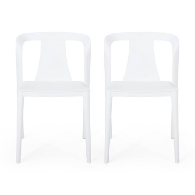 Orchid 2pk Resin Stacking Dining Chair - White - Christopher Knight Home