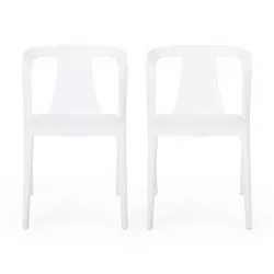 Orchid 2pk Resin Stacking Dining Chair - White - Christopher Knight Home
