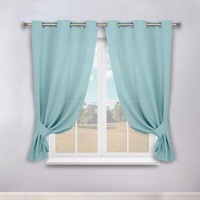 Classic Modern Solid Room Darkening Semi-Blackout Curtains, Grommets, Set of 2 by Blue Nile Mills