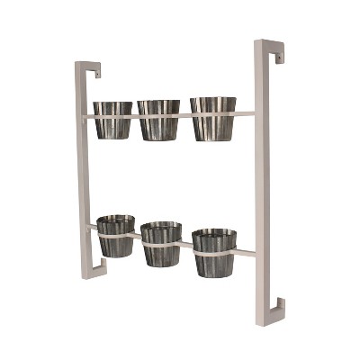 Wall Shelf with Planters - White