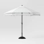 9' x 9' DuraSeason Fabric™ Round Fringe Patio Umbrella White - Opalhouse™