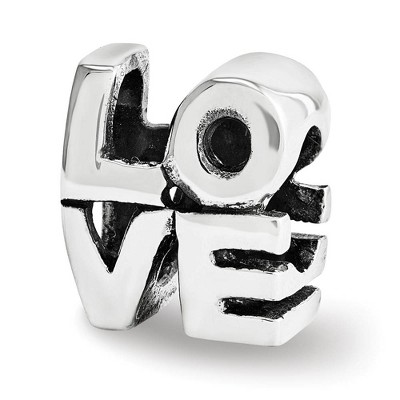 Black Bow Jewelry Sterling Silver LOVE Script Bead Charm