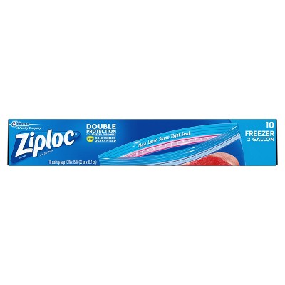Ziploc Freezer Two Gallon Bags - 10ct