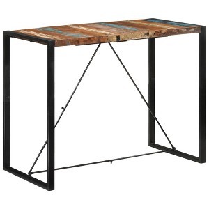 vidaXL Bar Table 55.1"x27.6"x43.3" Solid Wood Reclaimed - 1 of 4
