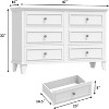 coucehta 6 Drawer Dresser, Wooden Storage Chest of Drawers with Exquisite Metal Handles, Large Wide Dresser TV Stand, Modern Drawer Organizer - 2 of 4