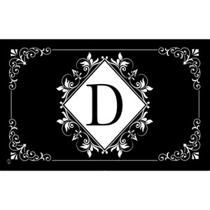 Briarwood Lane Everyday Doormat 30x18 Indoor Outdoor Black and White Monogram D Doormat - 1 of 4