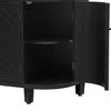 Sapphtopaz 4-Door Storage Cabinet Adjustable Shelves Sideboard Buffet Cabinet with Storage Solid Wood Veneer for Kitchen, Living Room, Corridor - 3 of 4