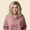 Dalix Alien Embroidered Fleece Cropped Hoodie Cold Fall Winter Women - 3 of 4