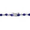 EVERLY JEWELRY | Sterling Silver 5.28 CT TGW Pear-cut Created Blue Sapphire X Link Bracelet, 7 inch - 2 of 4
