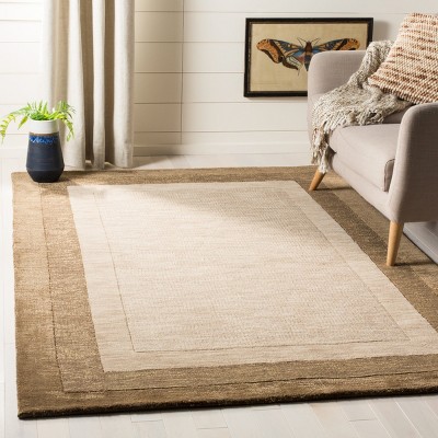 Beige and Brown Hand-Tufted Wool 4' x 6' Area Rug