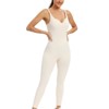 DOMETOUR Sport Jumpsuits for Women Tummy Control Ribbed Unitard One Piece - 4 of 4