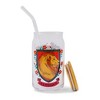 Silver Buffalo Harry Potter Gryffindor House Mascot Glass Tumbler With Bamboo Lid and Straw - 3 of 4