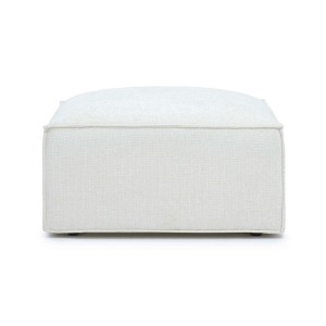 TOV FurnitureMindy Chenille Basketweave Ottoman Cream - 1 of 4