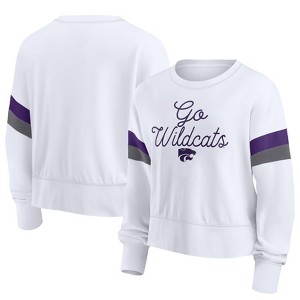 NCAA Kansas State Wildcats Women's White Terry Crew Neck Sweatshirt - 1 of 3