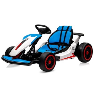 24v Electric Go Kart for Kids 6-12 Years Old, Battery Powered Drifting Ride-on Car with Powerful Motor, Slow Start, Built-in Music - 1 of 4