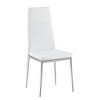 ORRD Modern Style Dining Chair Set for 4 with Comfortable PU Leather and Silver Chrome Plated chair legs,White - 4 of 4
