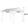 Fir Wood Gazebo with Galvanized Steel Roof,All-Weather Hardtop Pavilion-Maison Boucle - 3 of 4
