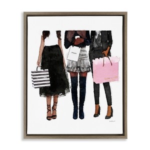 Stupell Industries Fashion Models Glam Floating Frame Canvas Art - 1 of 4