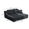 Christopher Knight Home Bronte 78'' Modern Corduroy Upholstered Double Chaise Lounge with Backrest Pillow and 2 Throw Pillows - 3 of 4