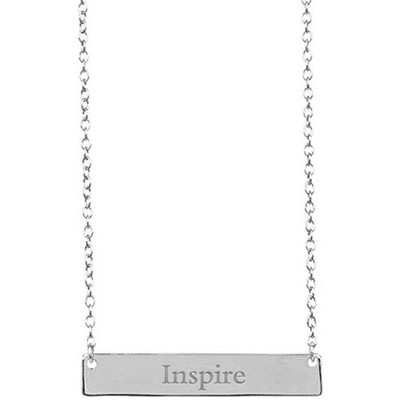 SHINE by Sterling Forever Sterling Silver Inspirational Bar Pendant Necklace