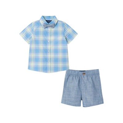 Andy & Evan  Infant 4 Peice Plaid Short Set