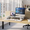 Mount-It! Height Adjustable Stand Up Desk Converter | 38 Wide Tabletop Standing Desk Riser with Gas Spring & Keyboard Tray Fits Two Monitors | White - 3 of 4