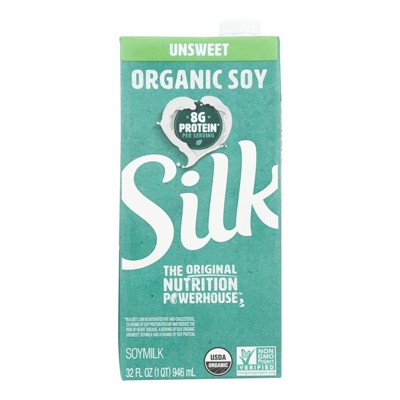 Silk Organic Unsweetened Soymilk - Case of 6/32 oz