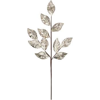 Northlight 25.5" Glittered Champagne Gold Leaves Christmas Spray