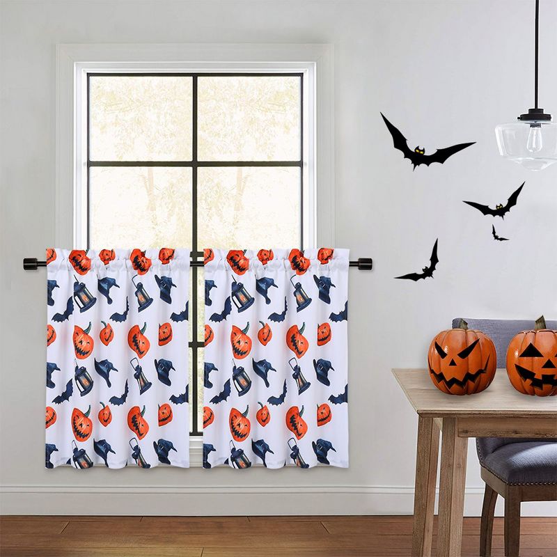 Halloween Kitchen Tier Curtains Decorative Curtains for Living Room Bedroom, 2 of 8