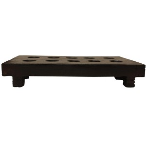 HomeRoots 2" Brown Wood Geometric Tabletop Dish Candle Holder - 1 of 4