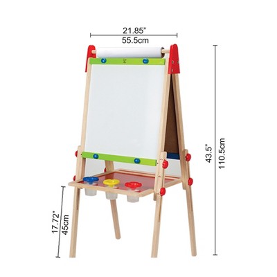 Adjustable Double-Sided Wooden Art Easel with Magnetic Whiteboard