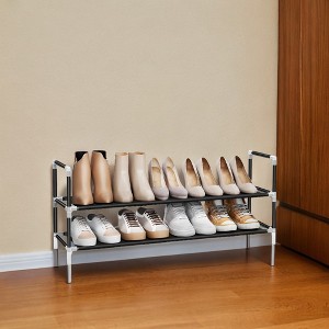 Slim 2-Tier Shoe Rack - Space-Saving Shoe Storage Solution for 8-10 Pairs - 1 of 4