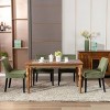 Modern Dining Chairs Set of 2,Fabric Upholstered Dining Room Side Chairs,Living Room Furniture,Wooden Restaurant Kitchen Chairs-Cuddlewood - 3 of 4
