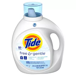 Tide High Efficiency Liquid Laundry Detergent - Free & Gentle - 115 fl oz