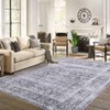Washable Vintage Rug Non Slip Low Pile Rug Soft Throw Floor Cover Floral Foldable Indoor Carpet for Living Room Bedroom Playroom Nursery - 2 of 4