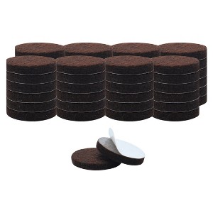 Unique Bargains Round Self-Stick Non-Slip Anti-Scratch Floor Protector Furniture Felt Pads Dark Brown 50 Pcs - 1 of 4