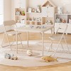Boys and Girls Folding Table and Chairs Set of 3, Portable Table and Chair with Pu Soft Cushion,Suitable - 2 of 4