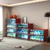 Vynxaria Red Shoe Display Cabinet with Glass Doors for Sneakers - 4 of 4