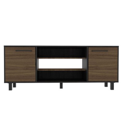 NicBex TV Stands for 60 inch TV,Modern Entertainment Center with 2 Cabinets and 3 Shelves,TV Console for Living Room, Bedroom, Home,Brown
