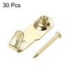 Unique Bargains Photo Frame Hanging Hooks Kit with Nails for Wall Mounting Brassy 0.94" x 0.35" 30 Pcs - 3 of 3