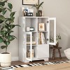 GlasFlength Decorative Storage Cabinets Modern Glass Door Cabinet with Adjustable Shelves for Living Room Bedroom, White, 25.6"*11.8"*39.4" - 2 of 4