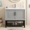 Festivo Modern 36" Single Sink Freestanding Bath Vanity Gray - 3 of 4