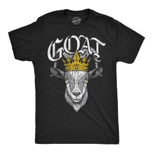 Mens Funny T Shirts Goat King Sarcastic Graphic Novelty Tee For Men - Crazy Dog Men's T Shirt for Animal Lovers - 1 of 4