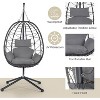 CAVINAS Indoor Outdoor Egg Chair with Stand,Wicker Patio Swing Chair with Cushion,Hanging Basket Chair for Bedroom Living Room Balcony - 4 of 4