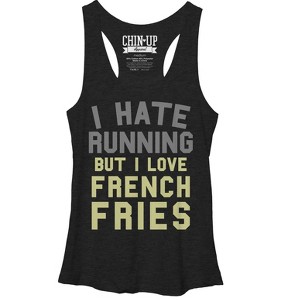 Women's CHIN UP I Love French Fries Racerback Tank Top - 1 of 3