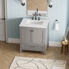 Christopher Knight Home Sibyl Wall-Mounted 30" Bathroom Vanity with Marble Sink and Drawer - 2 of 4