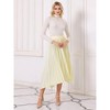 Hobemty Women's Satin Elastic Waist Asymmetrical Hem Skirt - 3 of 4