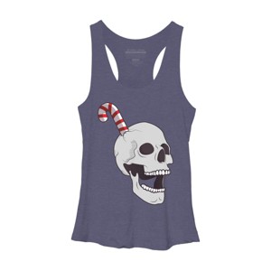 Women's Design By Humans Christmas skull By AllenStudio Racerback Tank Top - 1 of 3
