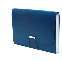 Staples Plastic 13-Pocket Reinforced Expanding Folder Letter Size Blue TR52014/52014